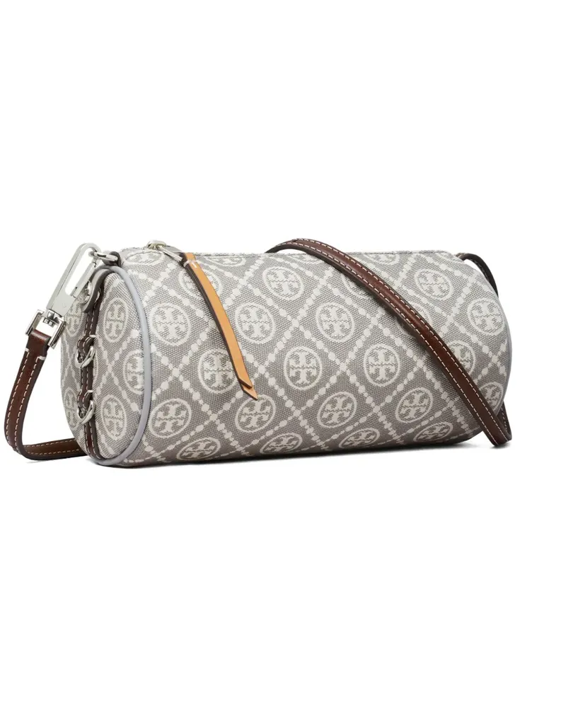 Tory Burch monogram cylinder utility cross body bag - Grau Grau