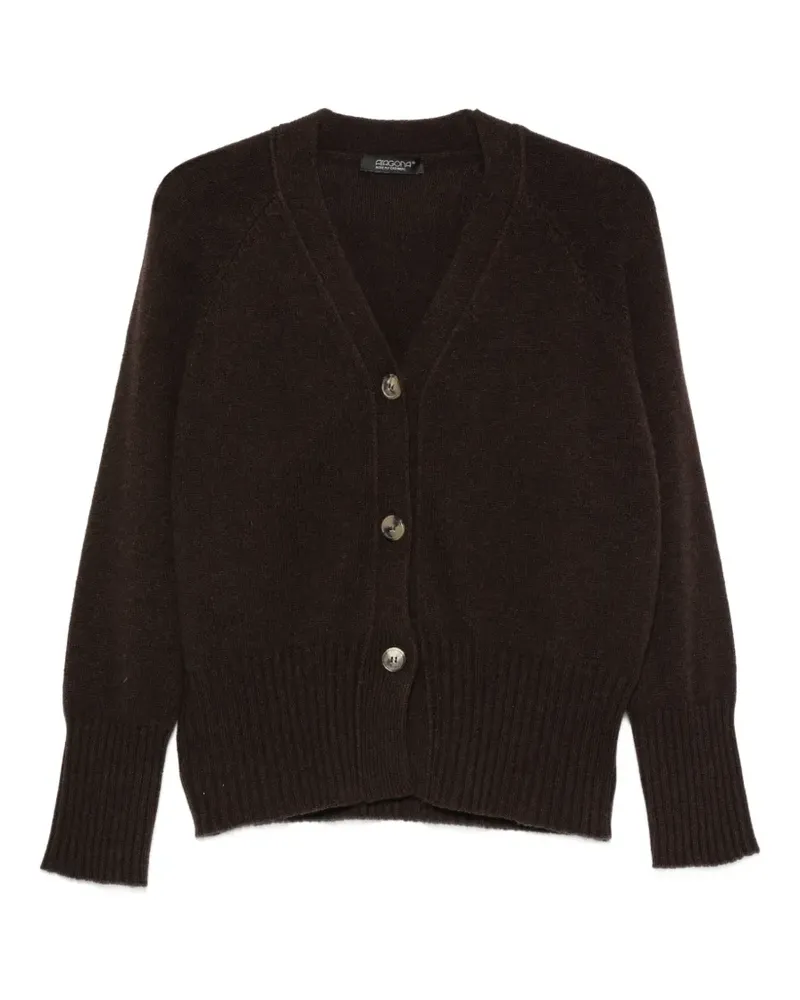ARAGONA Cardigan mit V-Ausschnitt - Braun Braun