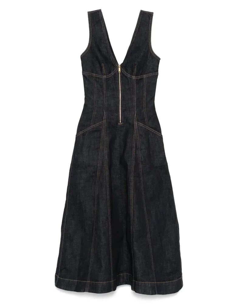 Self-Portrait Kleid aus Denim - Blau Blau