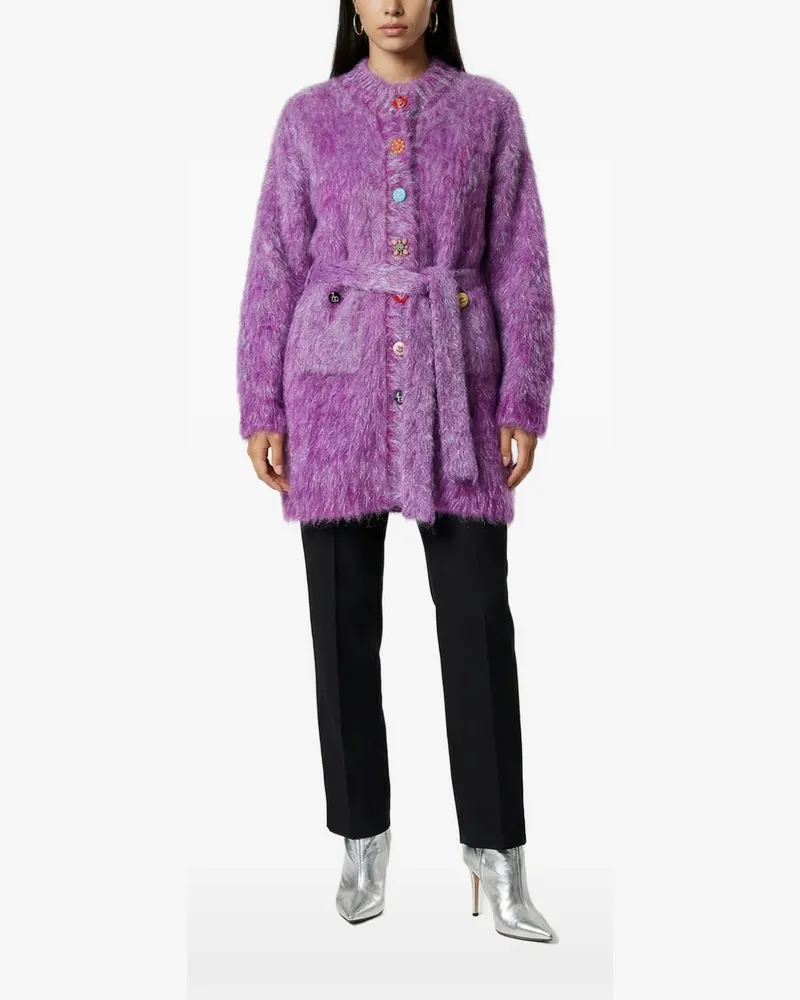 Dolce & Gabbana belted faux-fur cardigan - Violett Violett