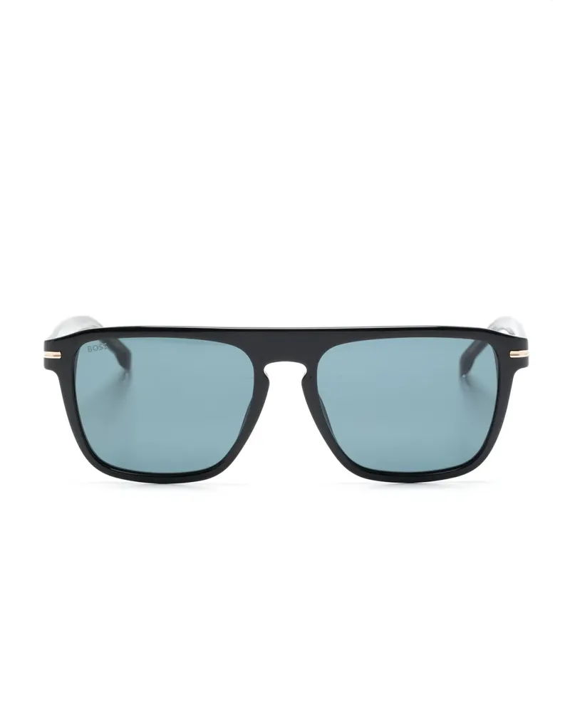HUGO BOSS Eckige Sonnenbrille - Schwarz Schwarz