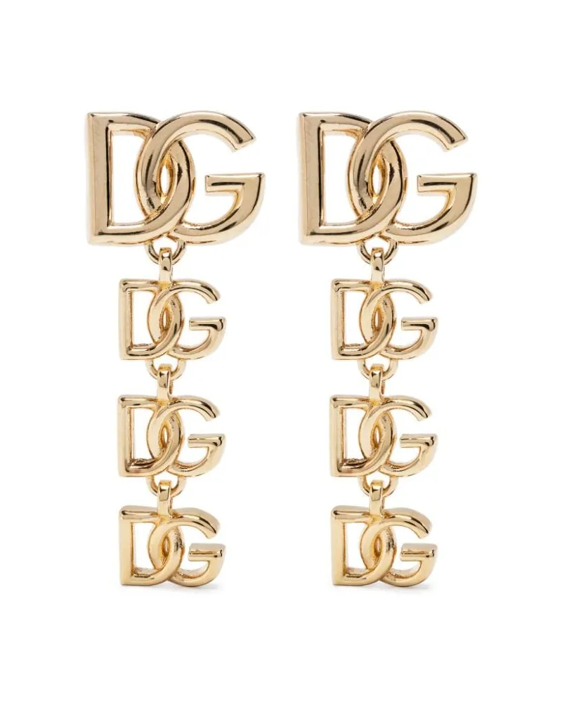 Dolce & Gabbana Hängeohrringe mit DG - Gold Gold