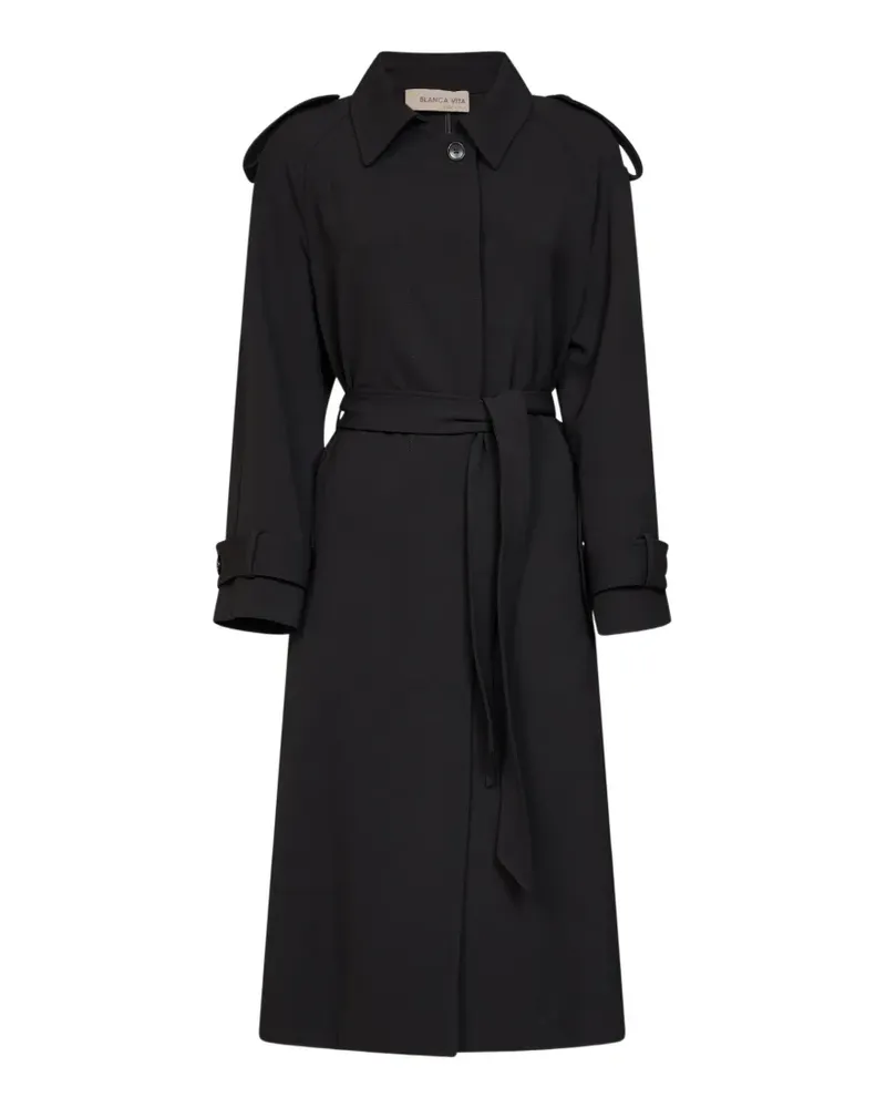 Blanca belted raglan-sleeve coat - Schwarz Schwarz