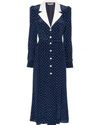 Alessandra Rich Midikleid mit Polka Dots Blau