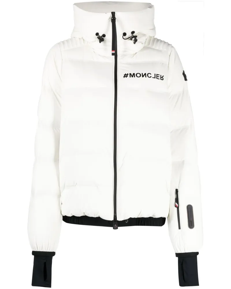 Moncler Suisses Daunenjacke mit Logo-Print - Weiß Weiß
