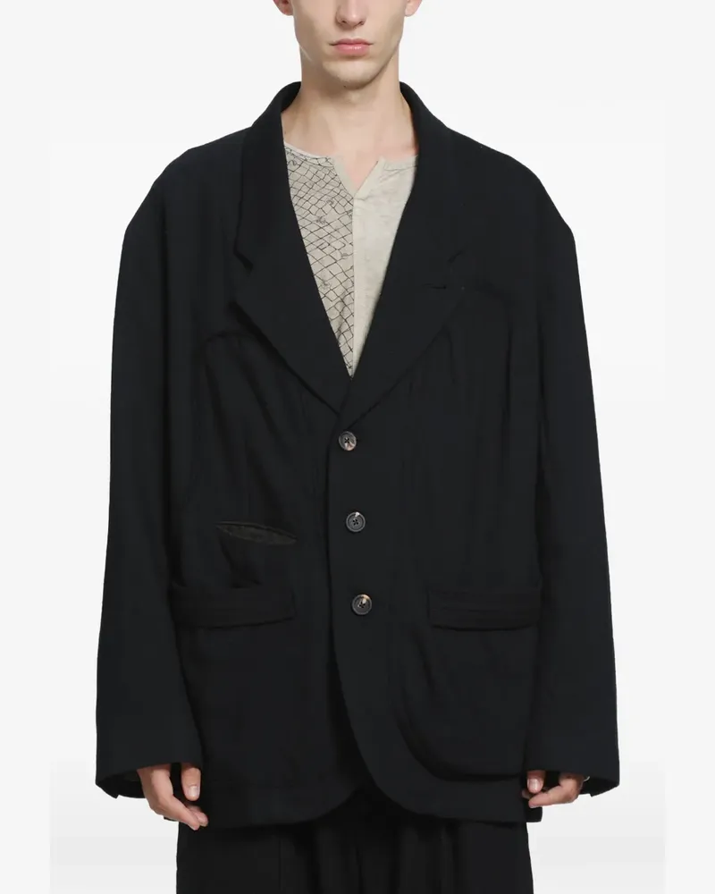 Ziggy Chen Bulge Blazer mit Blende - Schwarz Schwarz