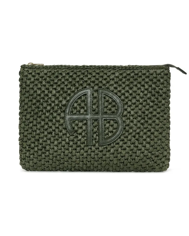 Anine Bing Clutch mit gewebtem Logo - Grün Grün