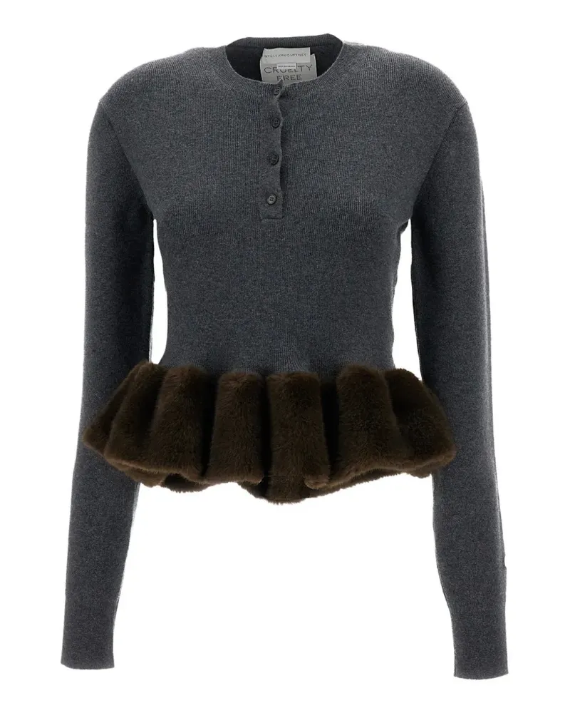 Stella McCartney Pullover mit Nerzbesatz - Grau Grau