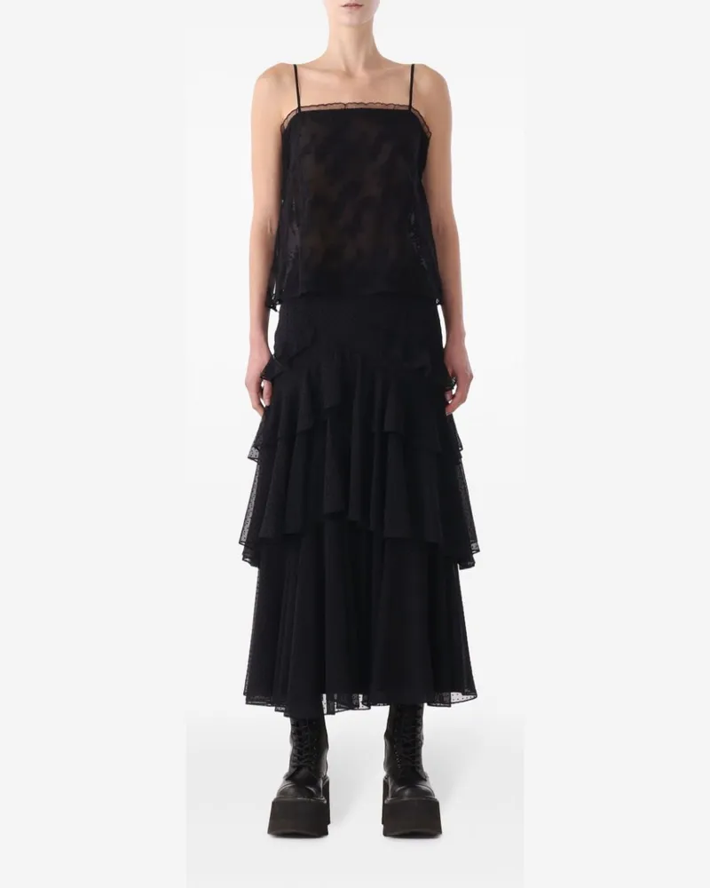 Jason Wu Top mit Spitzenapplikation - Schwarz Schwarz