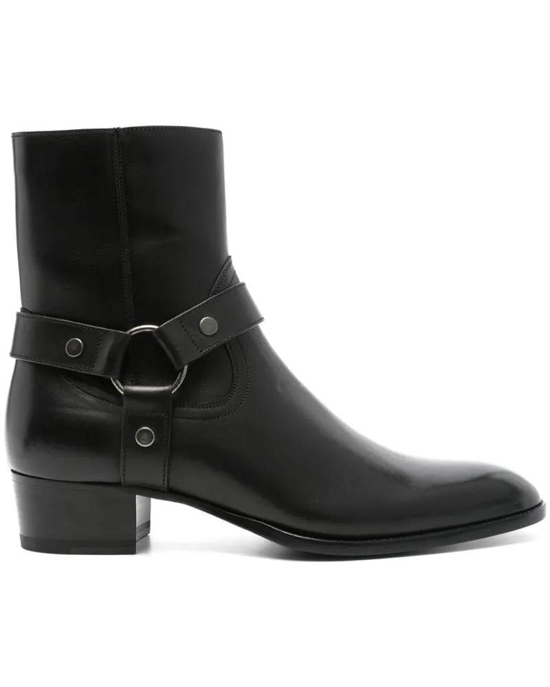 Saint Laurent Wyatt Harness Stiefel 40mm - Schwarz Schwarz