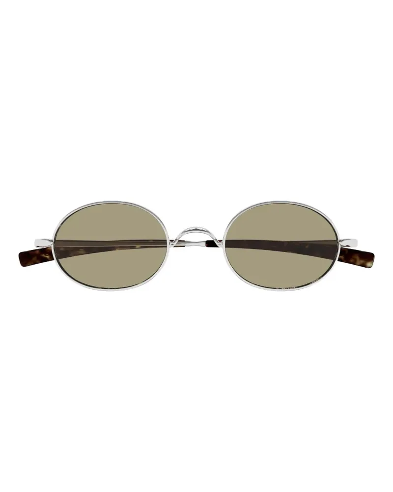 Saint Laurent Sonnenbrille mit ovalem Gestell - Silber Silber