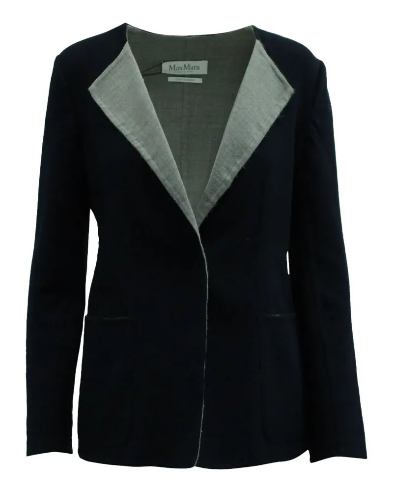 Max Mara pointed-collar wool blazer - Blau Blau