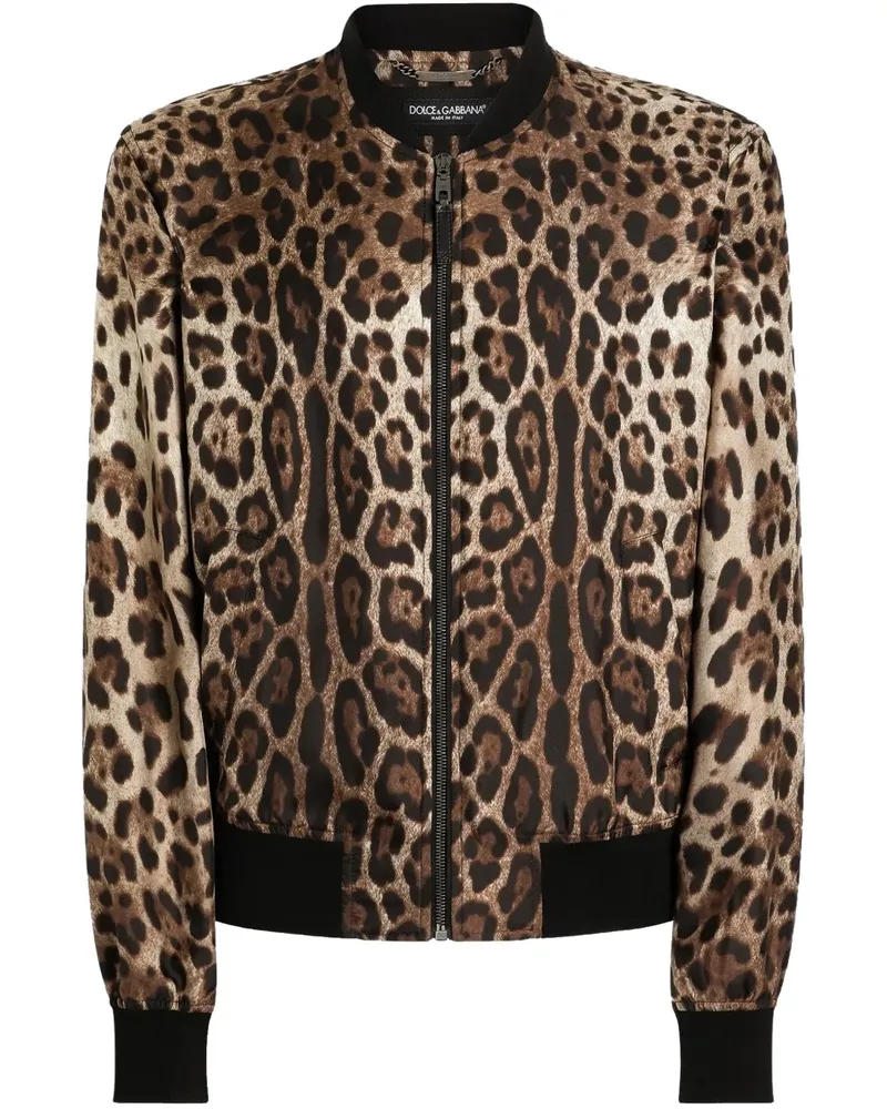 Dolce & Gabbana Bomberjacke mit Leoparden-Print - Braun Braun