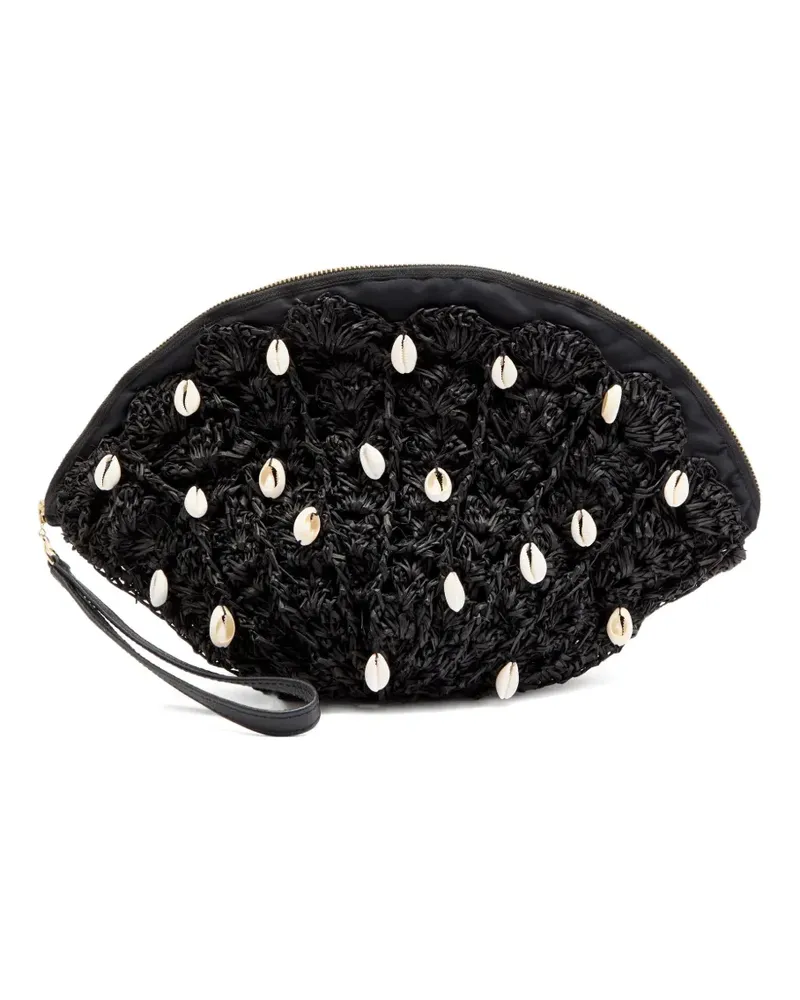 Sensi Studio seashell-embellished clutch bag - Schwarz Schwarz