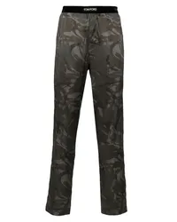 Tom Ford Pyjama-Hose aus Satin mit Camouflagemuster Grün