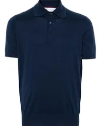 Brunello Cucinelli Poloshirt mit Kontrastdetail Blau