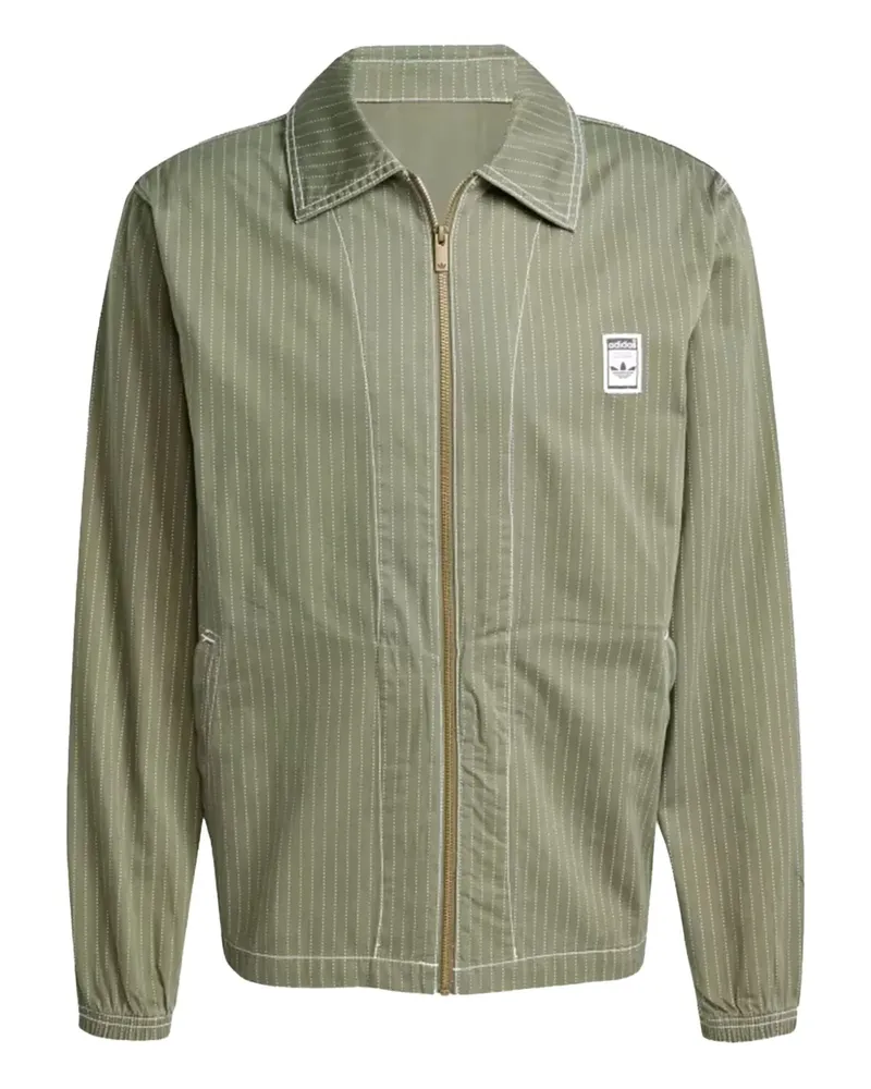 adidas striped-pattern jacket - Grün Grün