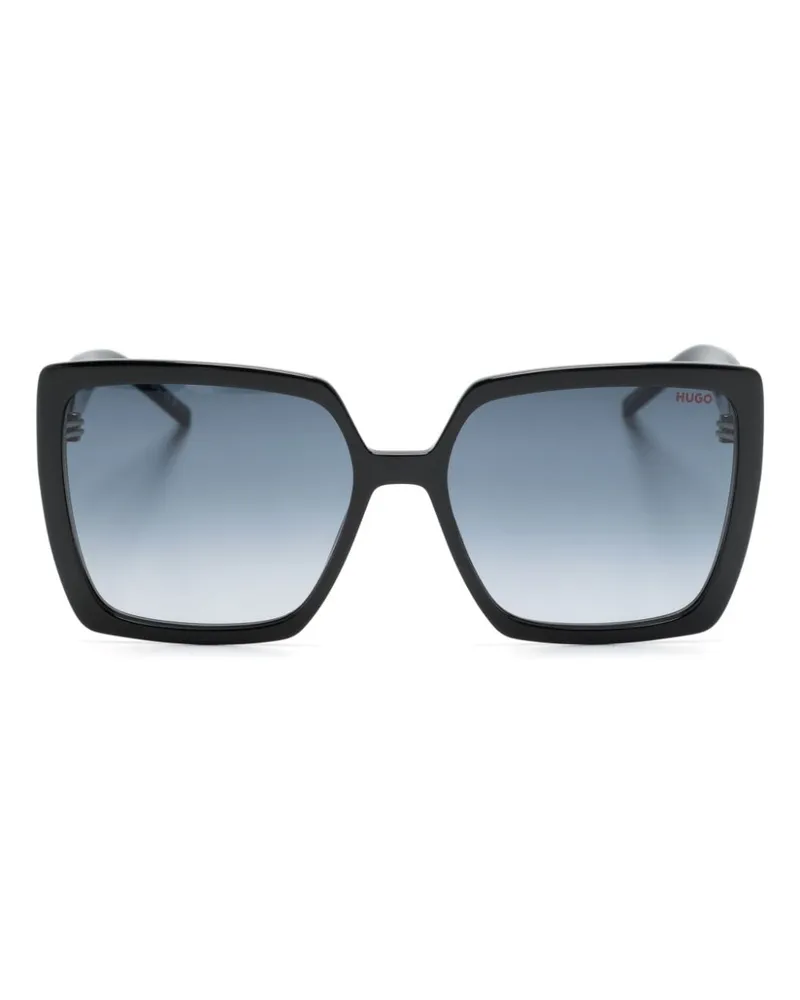 HUGO BOSS Sonnenbrille mit eckigem Gestell Schwarz