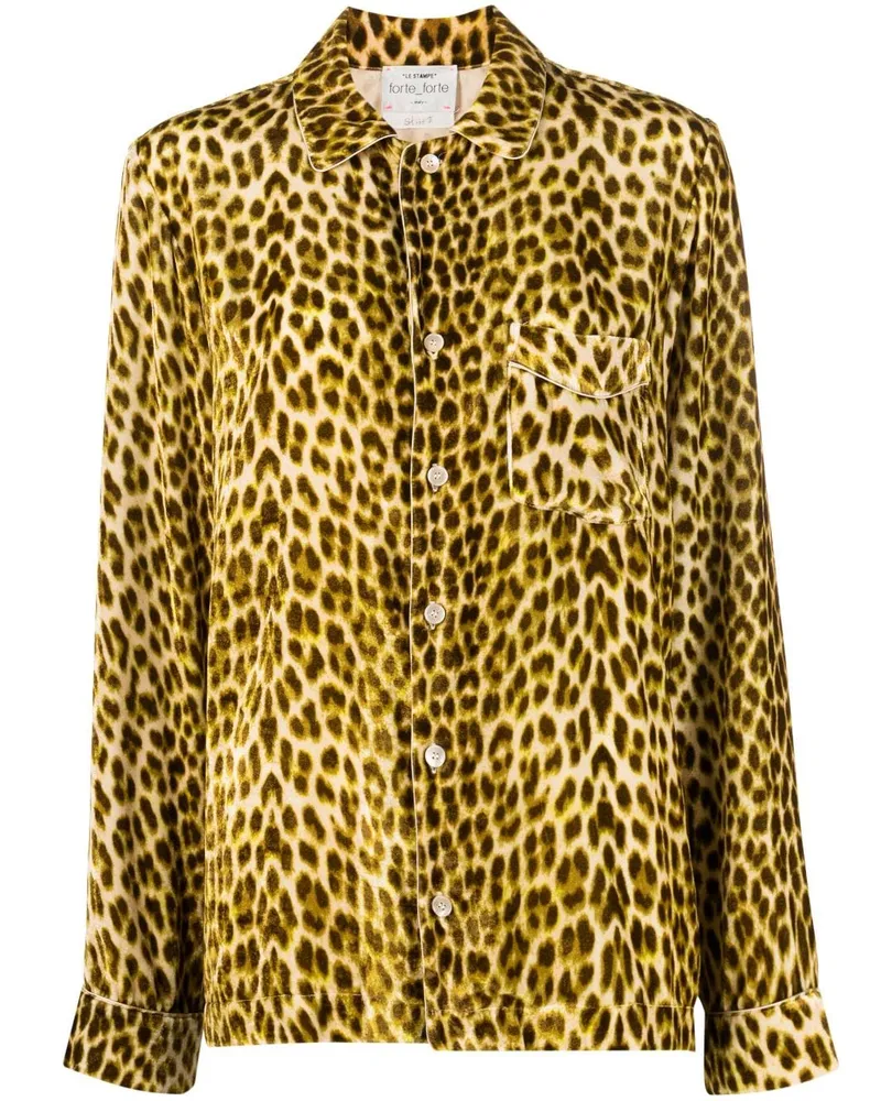 forte_forte Rock mit Leoparden-Print - Nude Nude