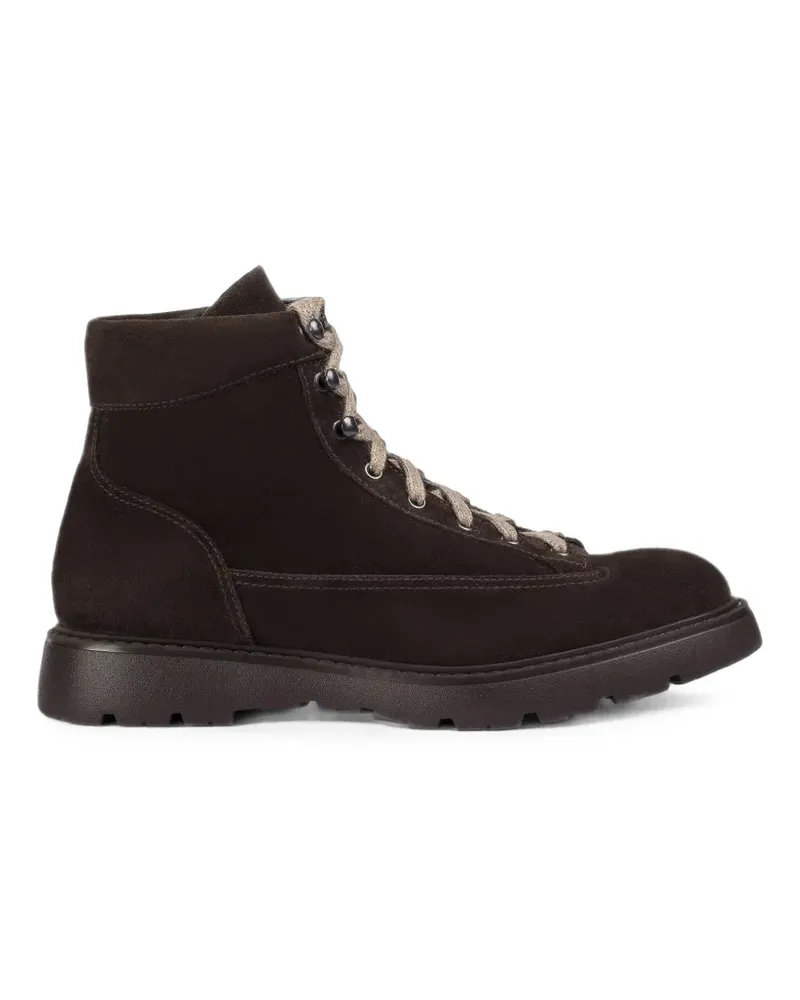 Doucal´s lace-up suede ankle boots - Braun Braun