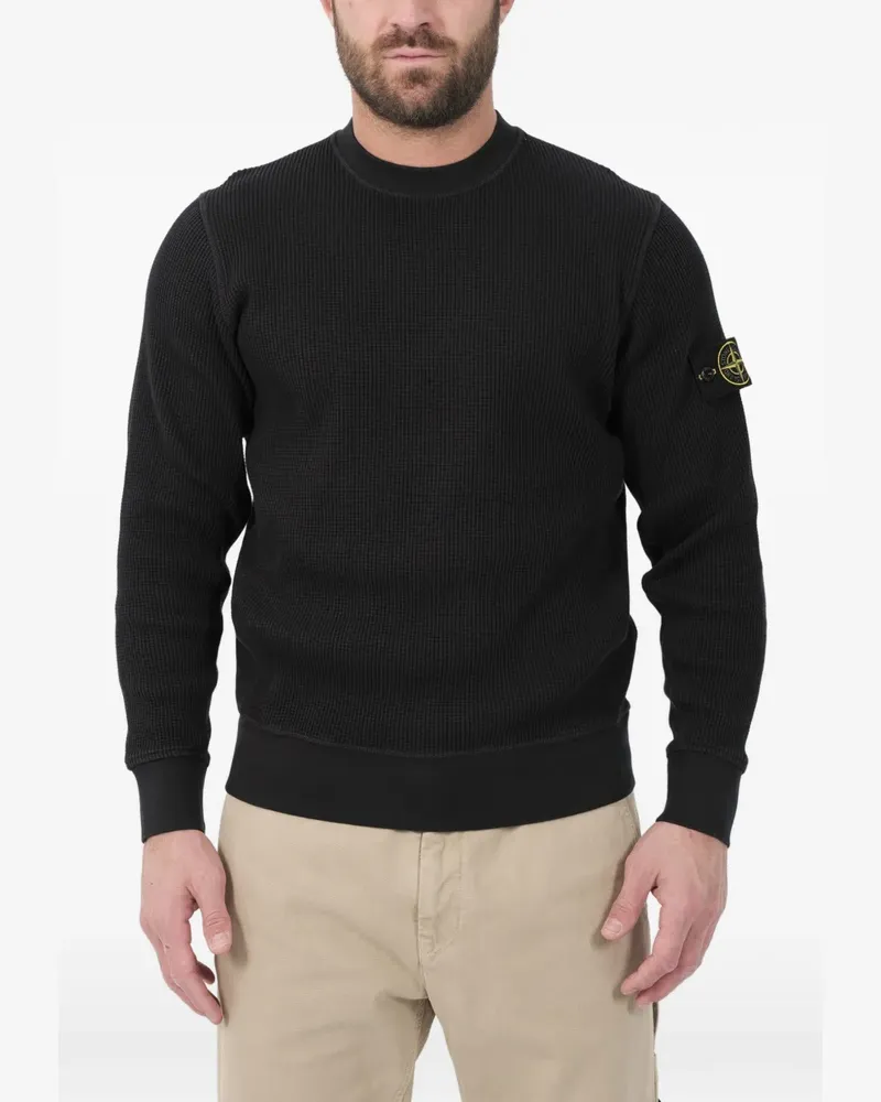 Stone Island Pullover mit Kompass-Patch - Schwarz Schwarz