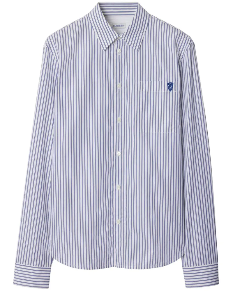 Burberry Gestreiftes Hemd - Weiß Weiß