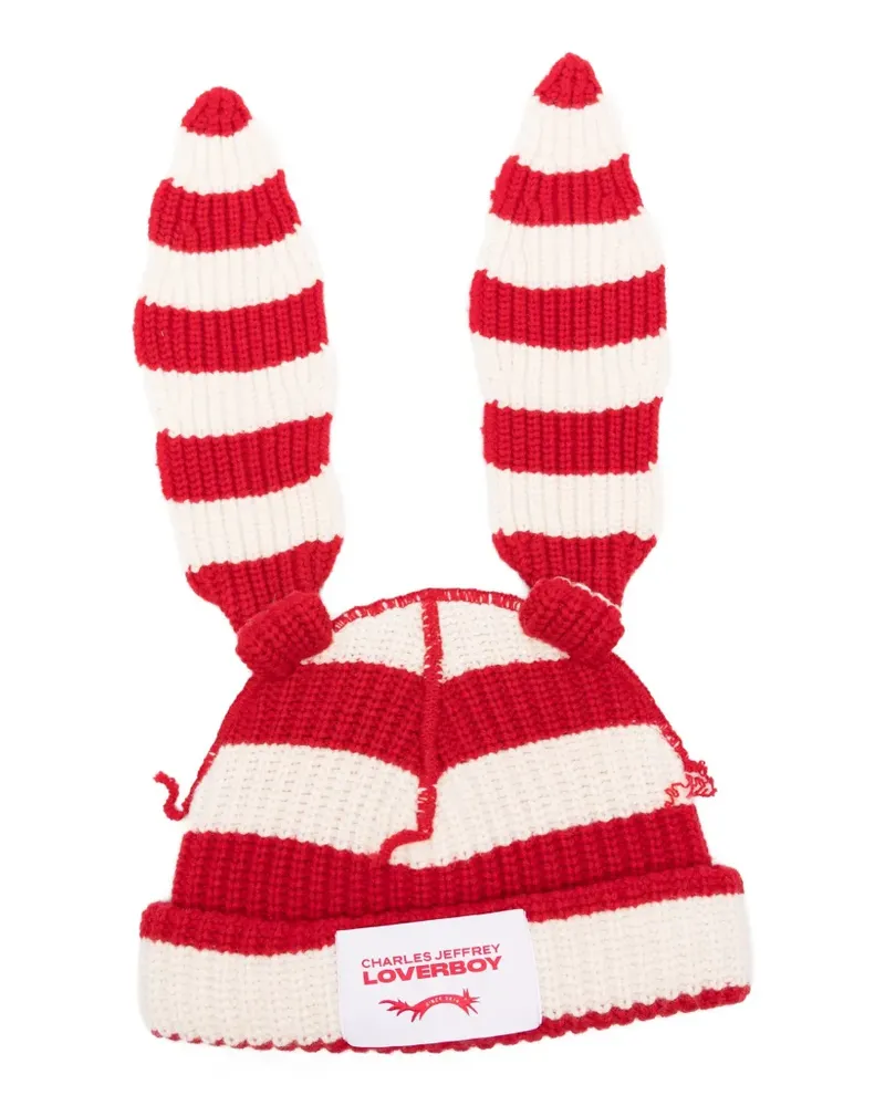 Charles Jeffrey Loverboy chunky-knit rabbit beanie hat - Rot Rot