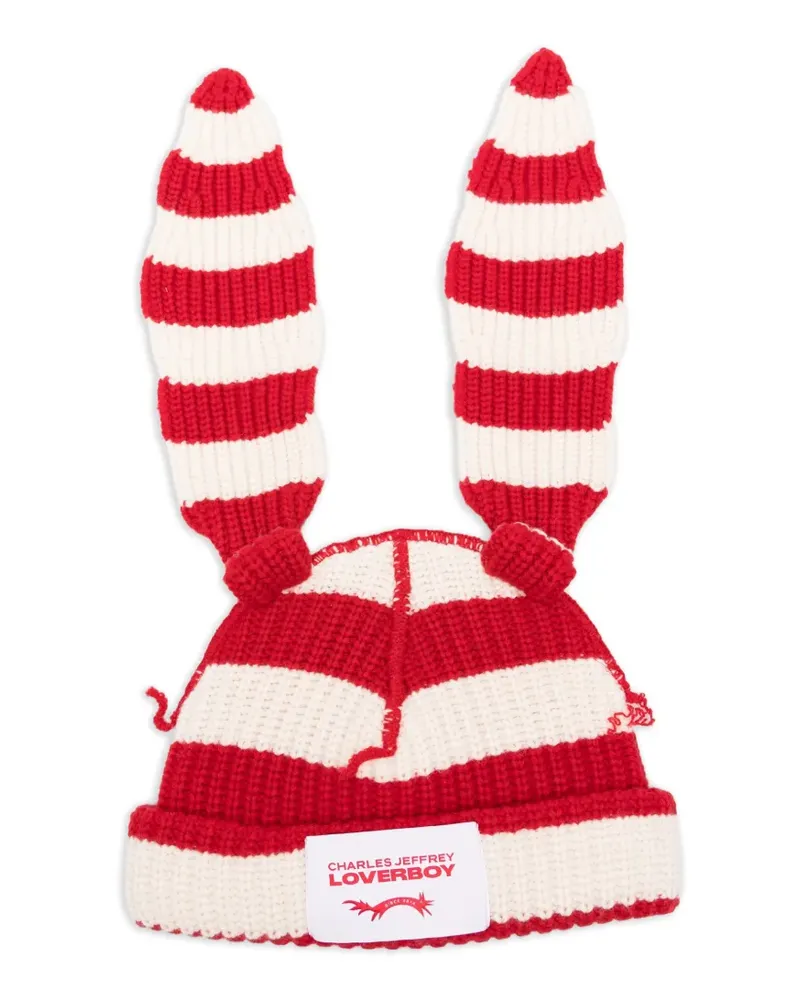 Charles Jeffrey Loverboy chunky-knit rabbit beanie hat - Rot Rot