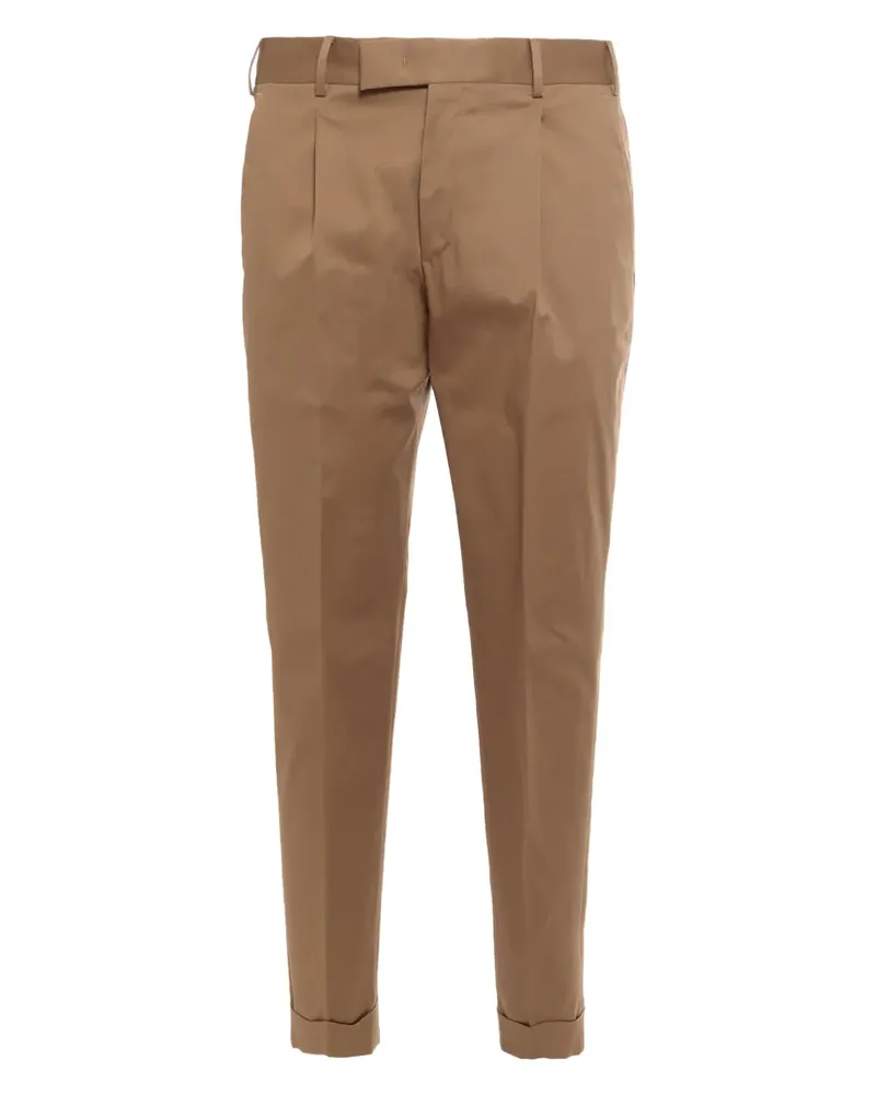 PT TORINO Hose mit Faltendetail - Braun Braun