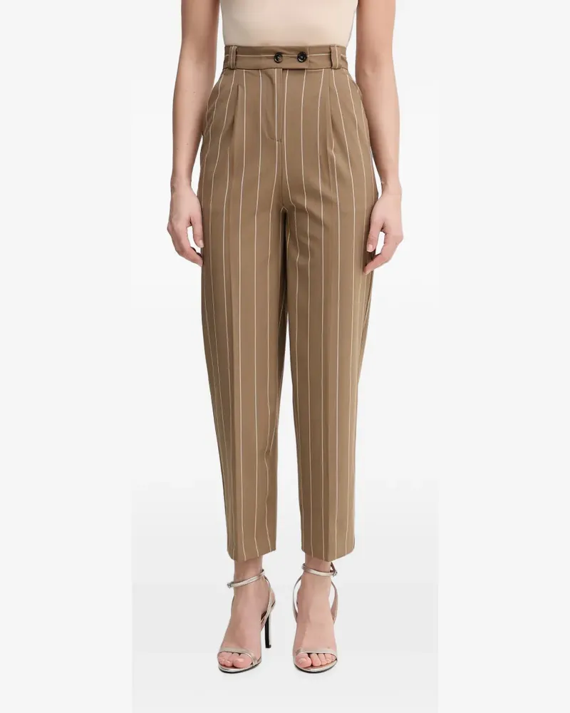 Benetton Bundfaltenhose mit Nadelstreifen - Braun Braun