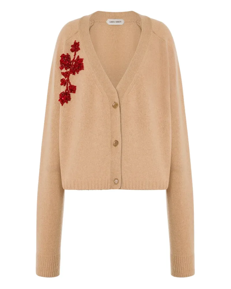 Alberta Ferretti Cardigan mit Perlen - Nude Nude
