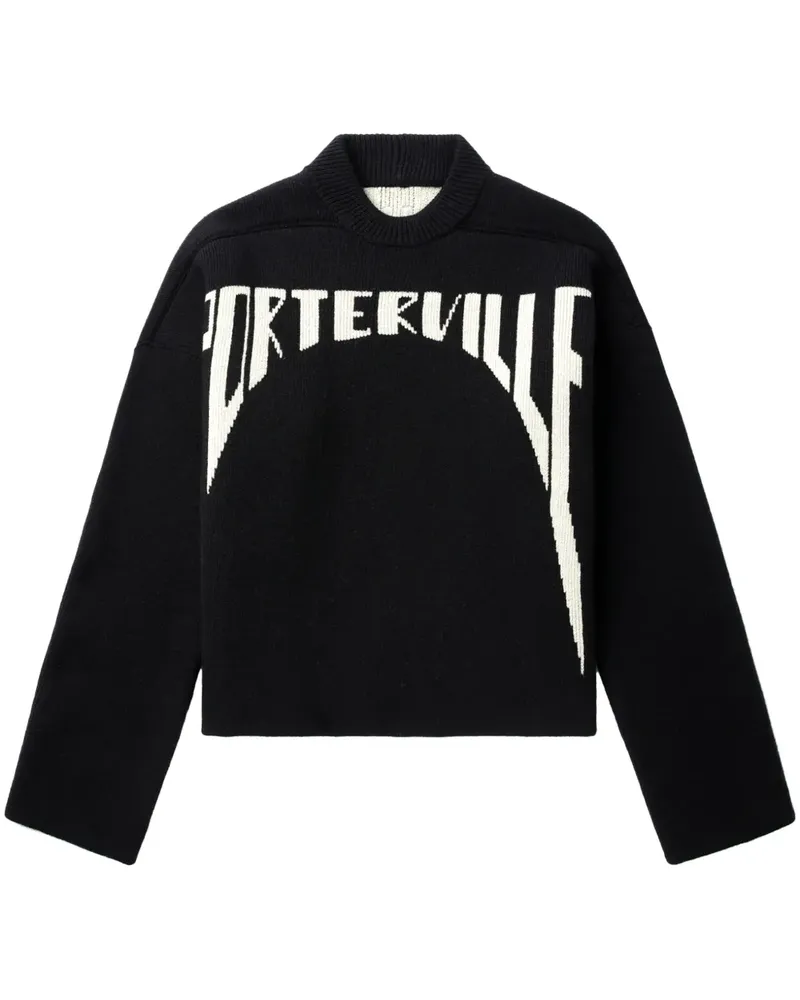 Rick Owens Intarsien-Pullover mit Logo - Schwarz Schwarz