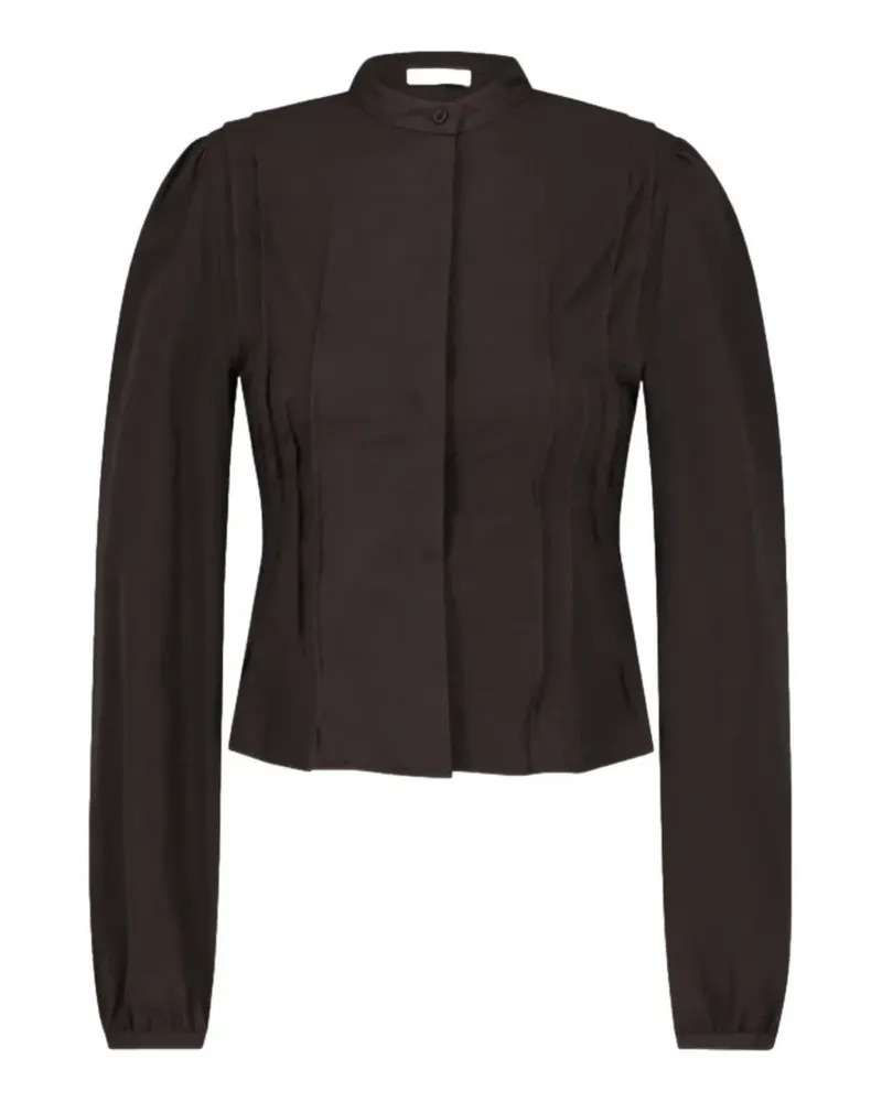 AMOMENTO pintuck slim shirt - Braun Braun