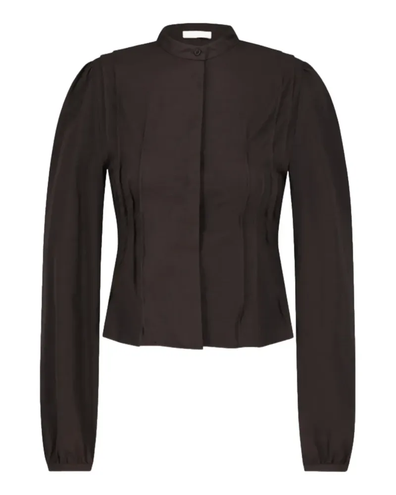 AMOMENTO pintuck slim shirt - Braun Braun