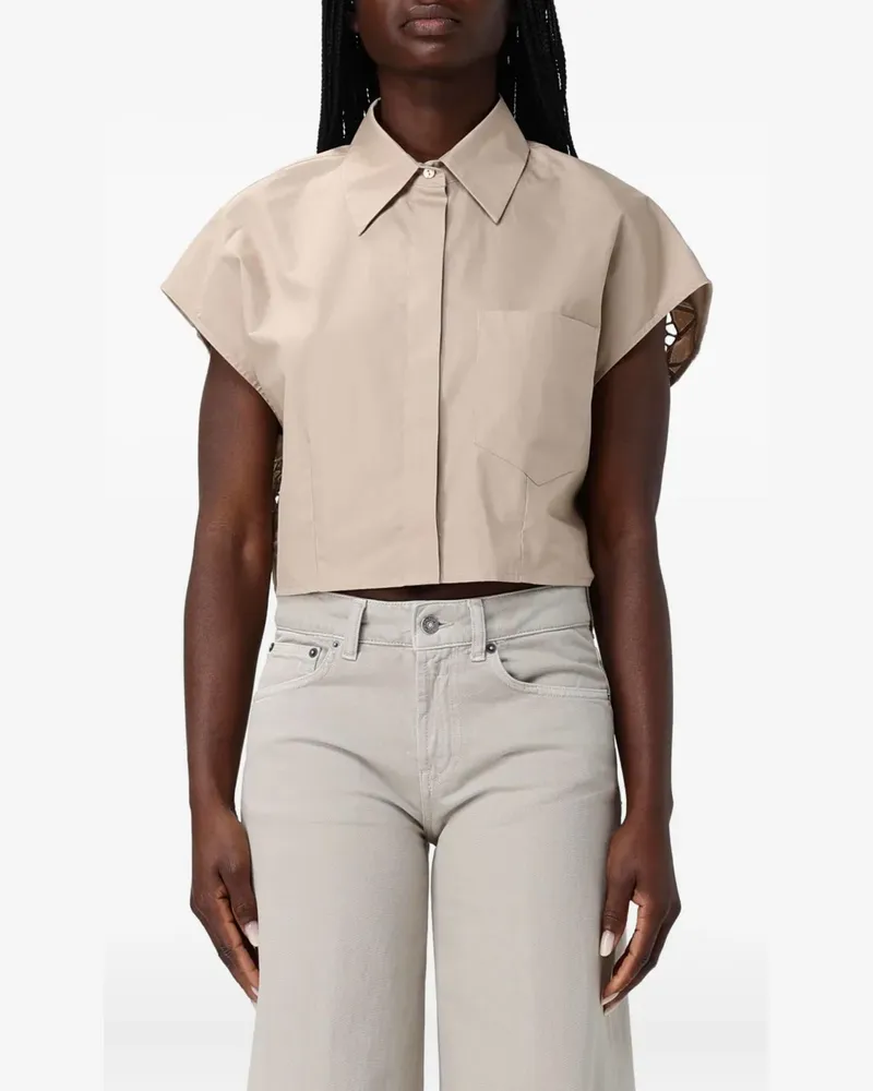 Dondup Hemd mit Cut-Out-Tasche - Nude Nude