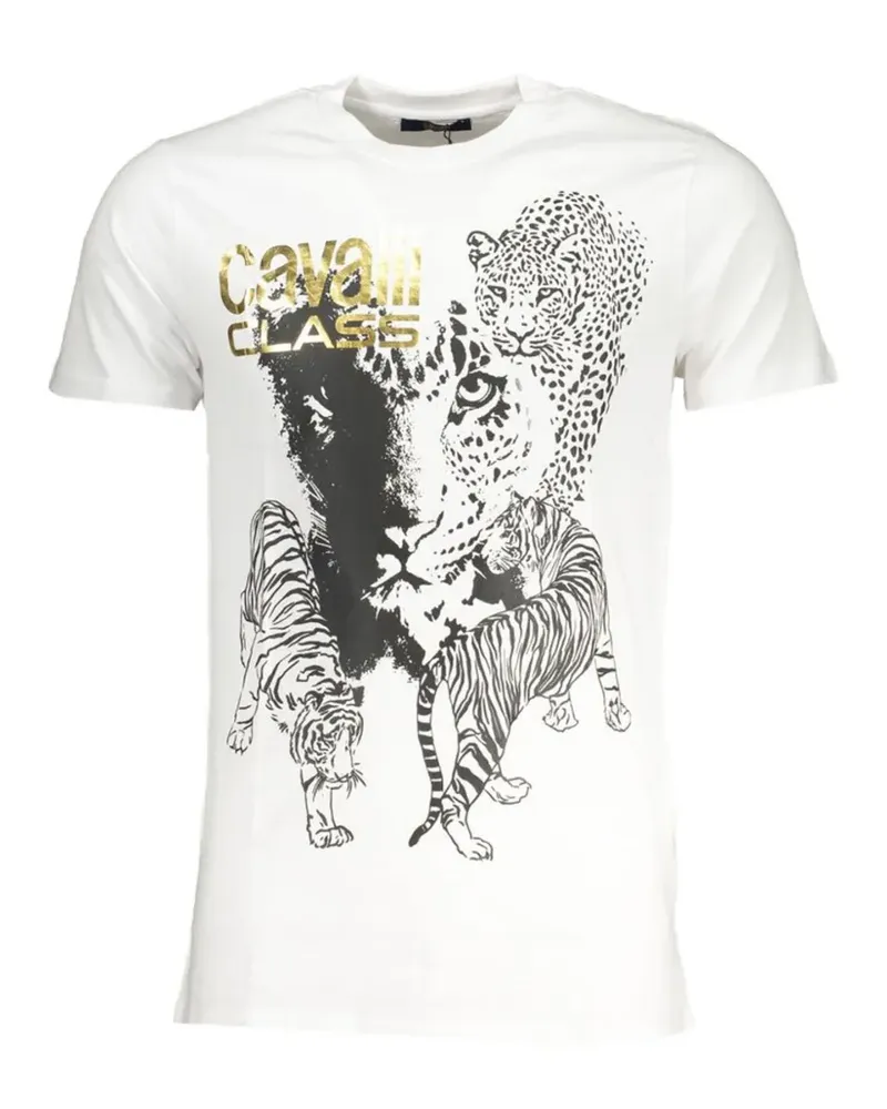 Roberto Cavalli animal-print cotton T-shirt - Weiß Weiß