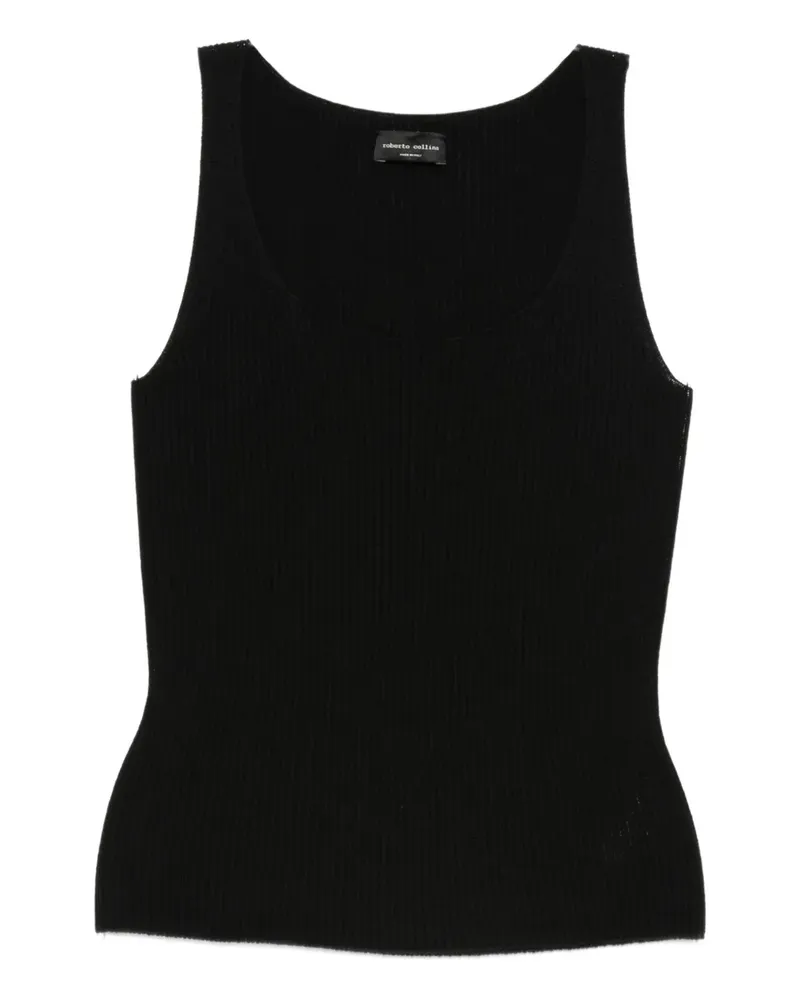 Roberto Collina ribbed top - Schwarz Schwarz
