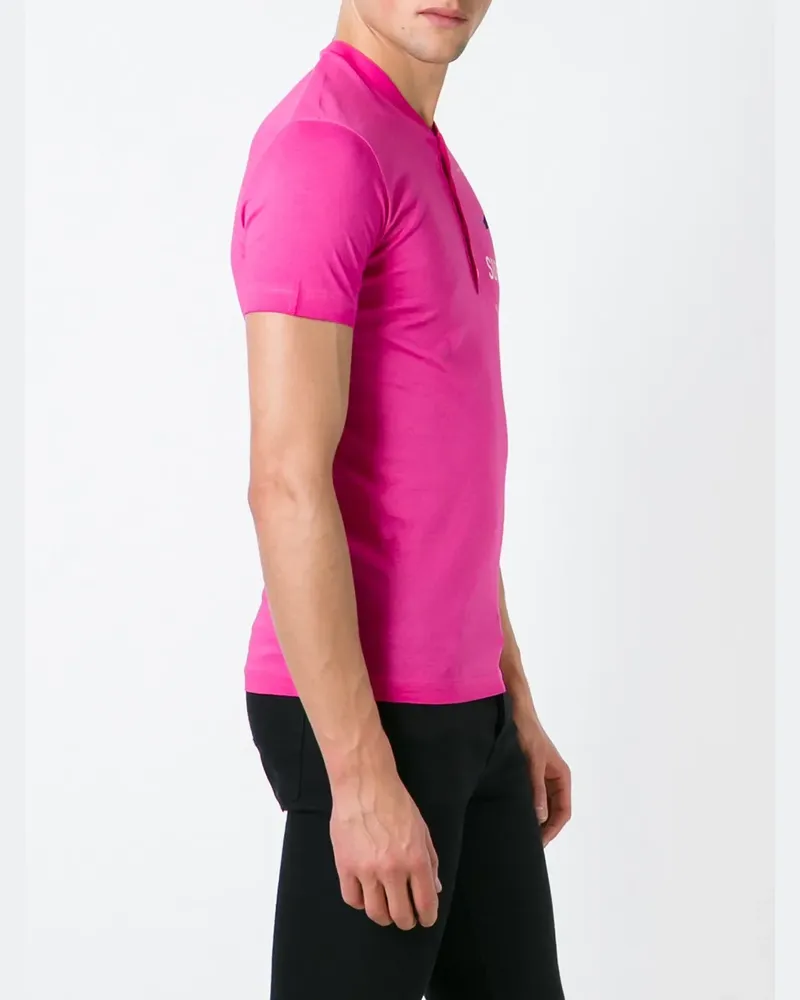 Dsquared2 Henley-T-Shirt mit Print - Rosa Rosa