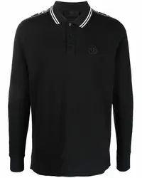 Philipp Plein Poloshirt mit Logo-Streifen Schwarz