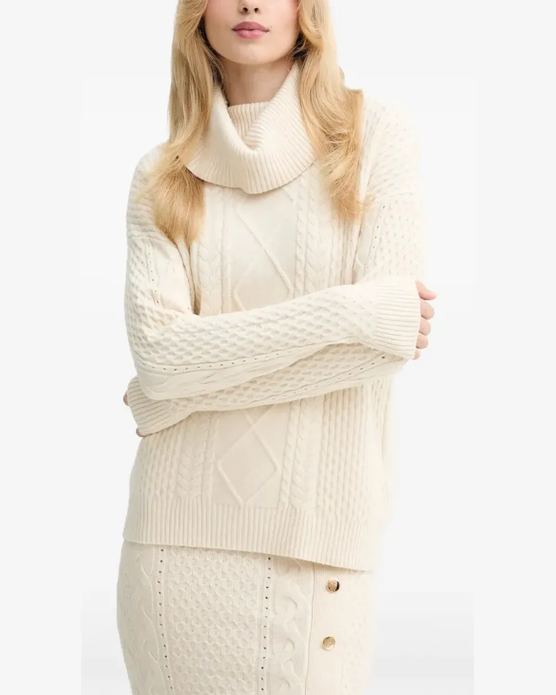 Fracomina cable-knit roll-neck sweater - Nude Nude
