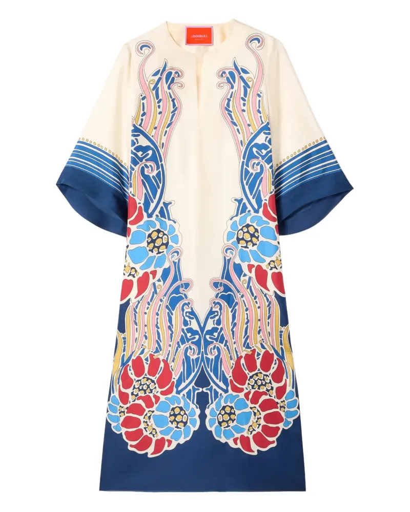 La DoubleJ Midikleid mit Blumen - Nude Nude