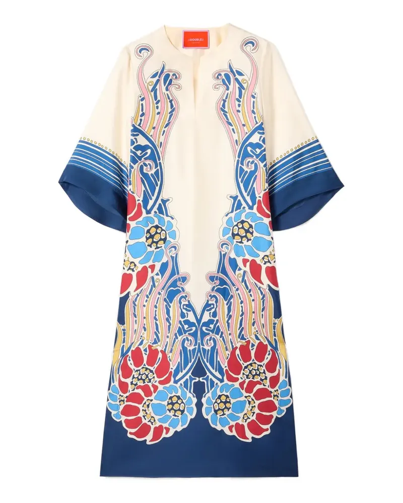 La DoubleJ Midikleid mit Blumen - Nude Nude