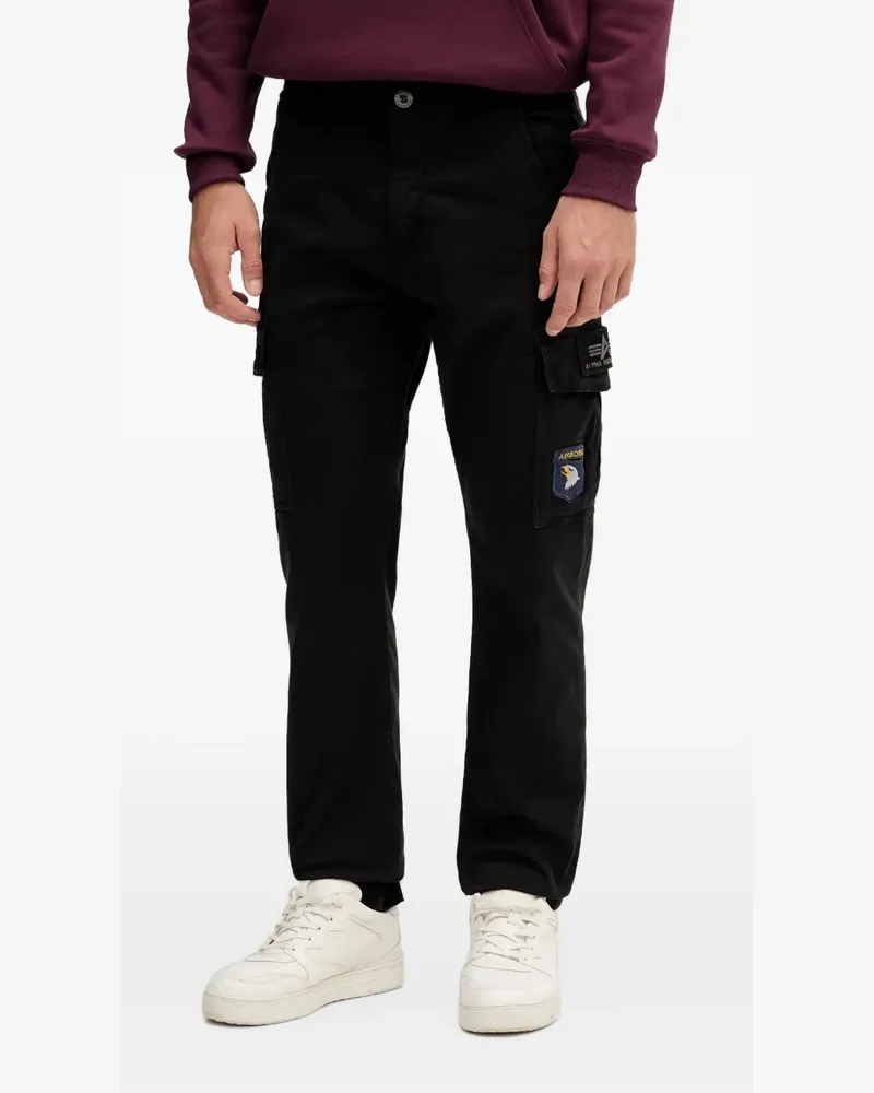 Alpha Industries patch-detail cargo pants - Schwarz Schwarz