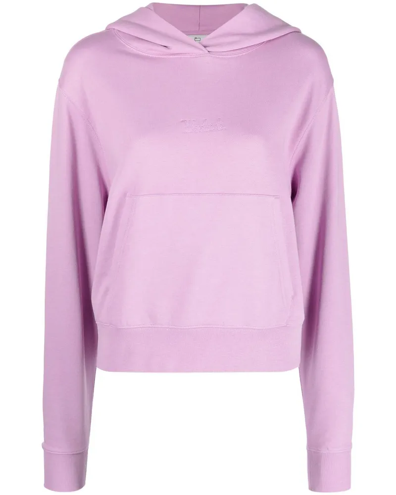 Woolrich Hoodie mit Logo-Stickerei - Violett Violett