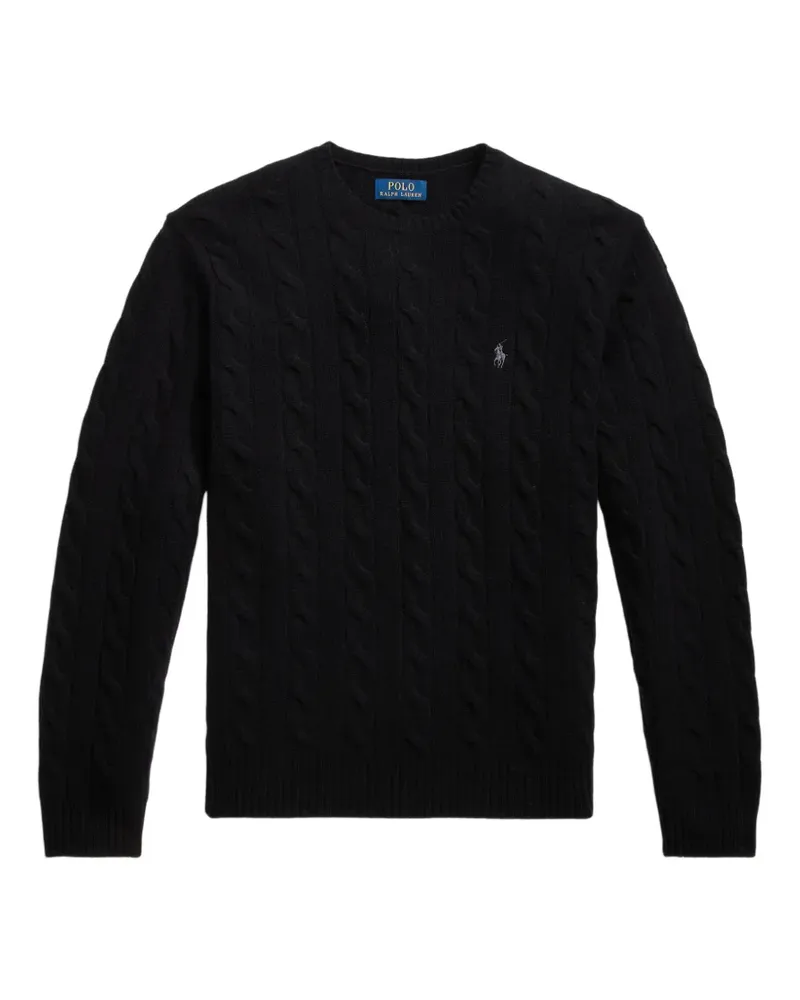 Ralph Lauren cable-knit embroidered-logo sweater - Schwarz Schwarz