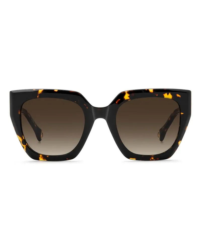 Carolina Herrera New York Eckige Sonnenbrille in Schildpattoptik - Braun Braun