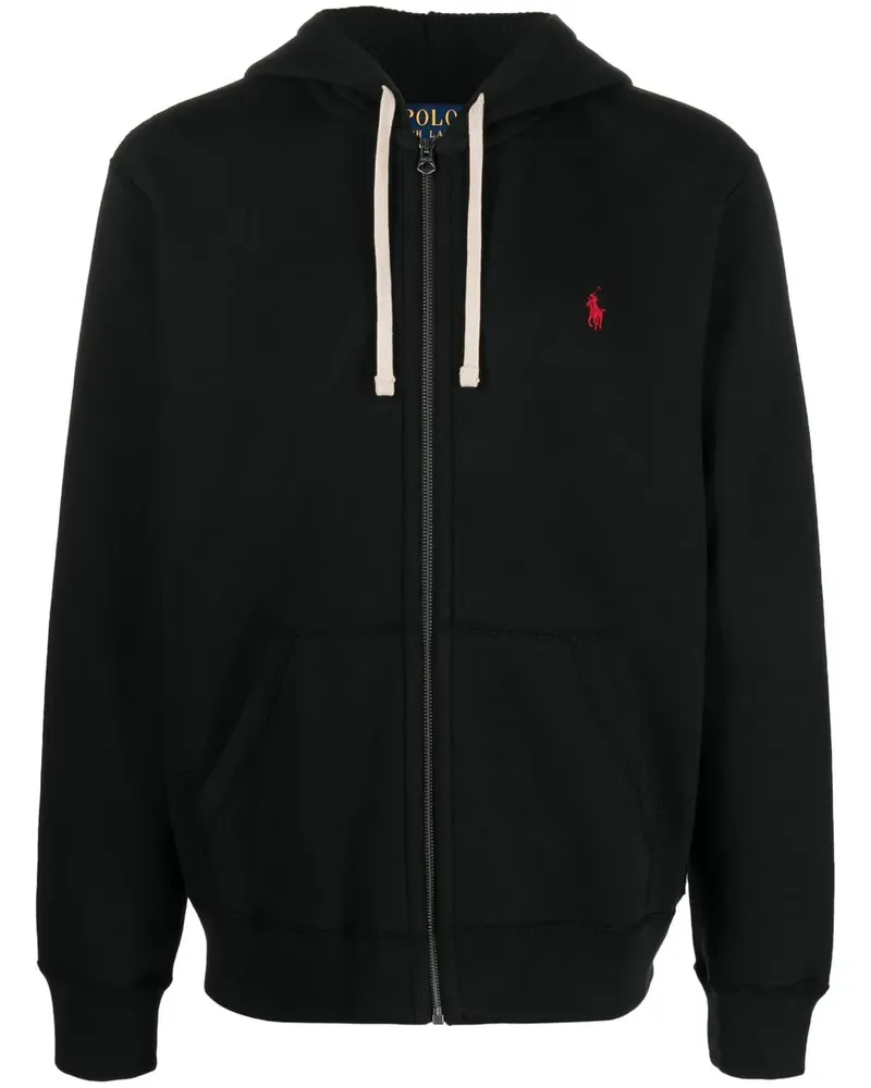 Ralph Lauren Kapuzenjacke mit Logo-Stickerei - Schwarz Schwarz