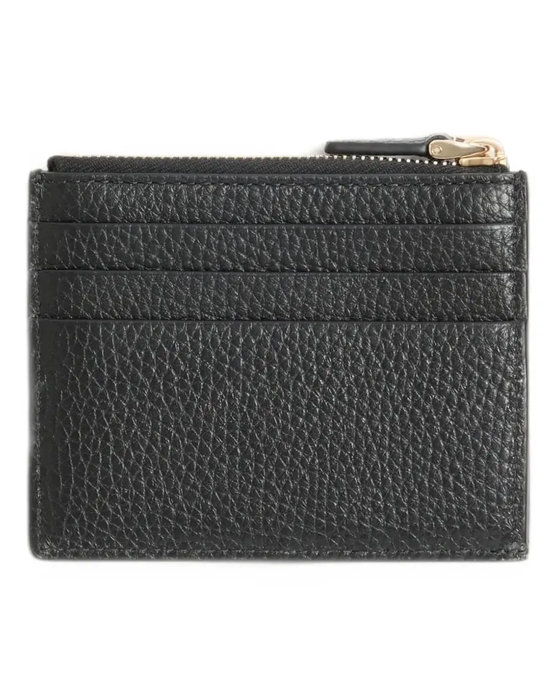 Valentino Garavani Rockstud cardholder with zipper in grainy calfskin - Schwarz Schwarz
