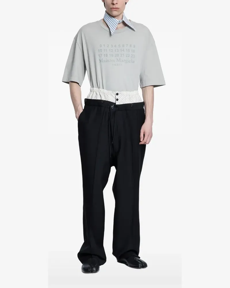 Maison Margiela gestreifter Kragen - Weiß Weiß