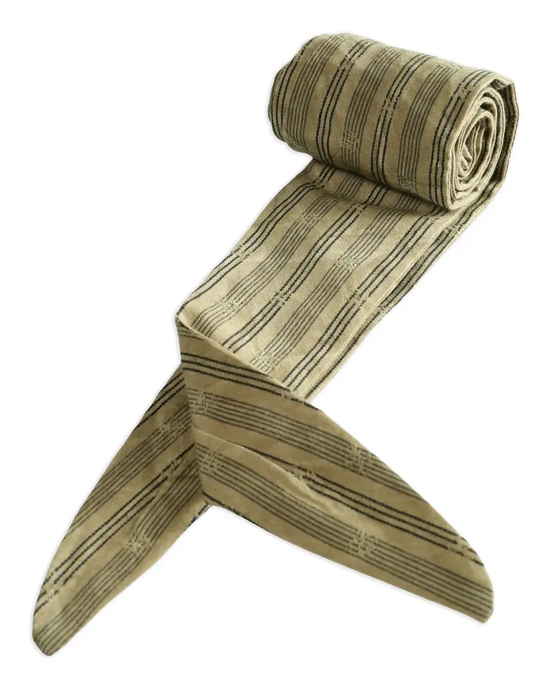 Ziggy Chen striped scarf - Nude Nude